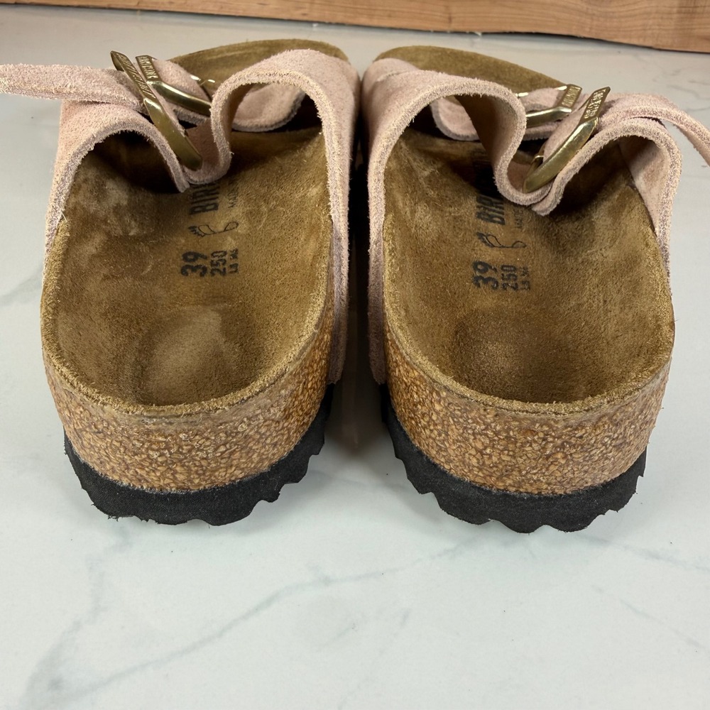 Birkenstock Arizona Suede Leather Sandals Pink Rose Womens 39 EU - 8/ 8.5 - Picture 15 of 15